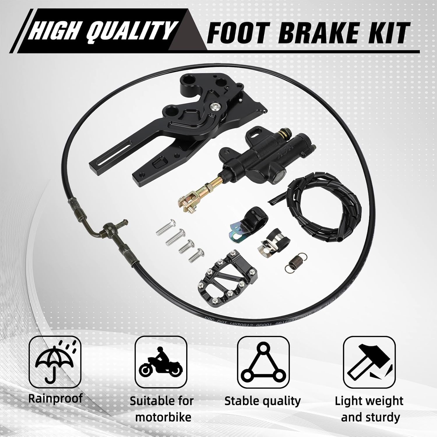 Motorcycle Hydraulic Foot Brake Pedal Lever Kit CNC for Surron Sur Ron Light Bee X/S/LBX Segway X260 X160 Electric Dirt Bike Ebike