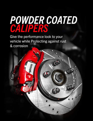 Rear S4920 Pair of High-Temp Red Powder Coated Calipers for Ford F-250 Super Duty 2005-2007, Ford F-350 Super Duty 2005-2007 [Model Specific]