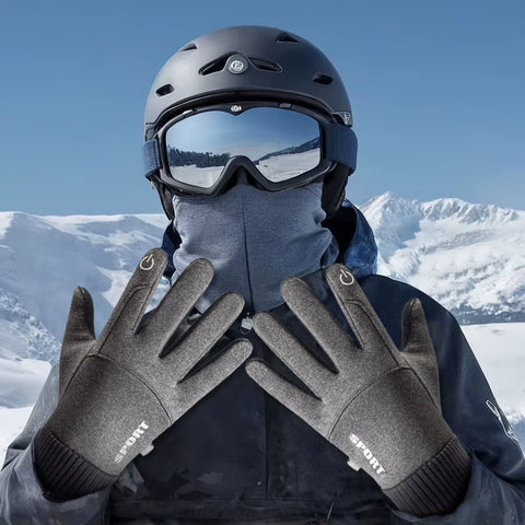 Motorcycle Gloves Guantes Winter Warm Full Fingers Heated Gloves Waterproof Heating Hand Moto Ski Touch Screen Fleece Gloves