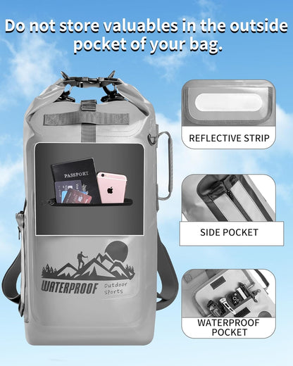 Dry Bag Backpack Waterproof Floating 20L/30L/40L, Dry Bags Waterproof Backpack for Men, Dry Sack Waterproof Bag