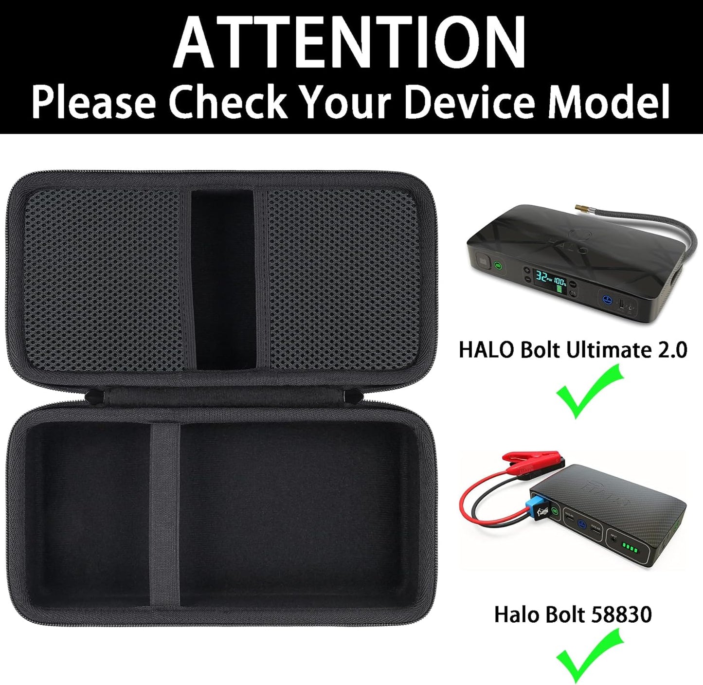 Hard Travel Case Replacement for HALO Bolt Air 58830,Case Only (Black)