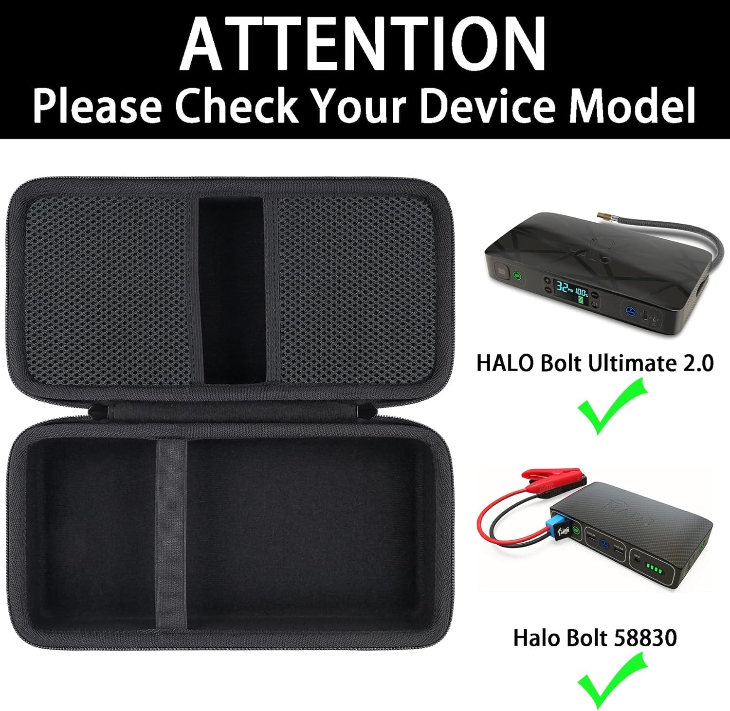 Hard Travel Case Replacement for HALO Bolt Air 58830,Case Only (Black)