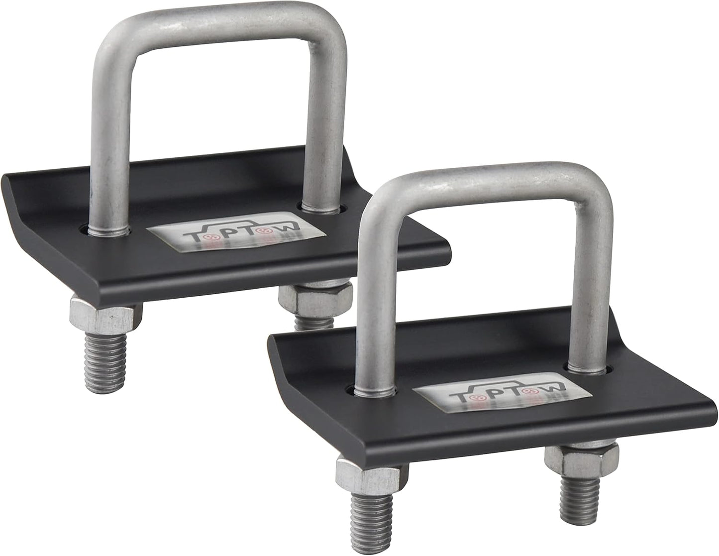 64707 Trailer Hitch Tightener anti Rattle Clamp for 1.25 Inch and 2 Inch Receiver Hitches, Black Aluminum Stabilizer Plate, 2 Packs