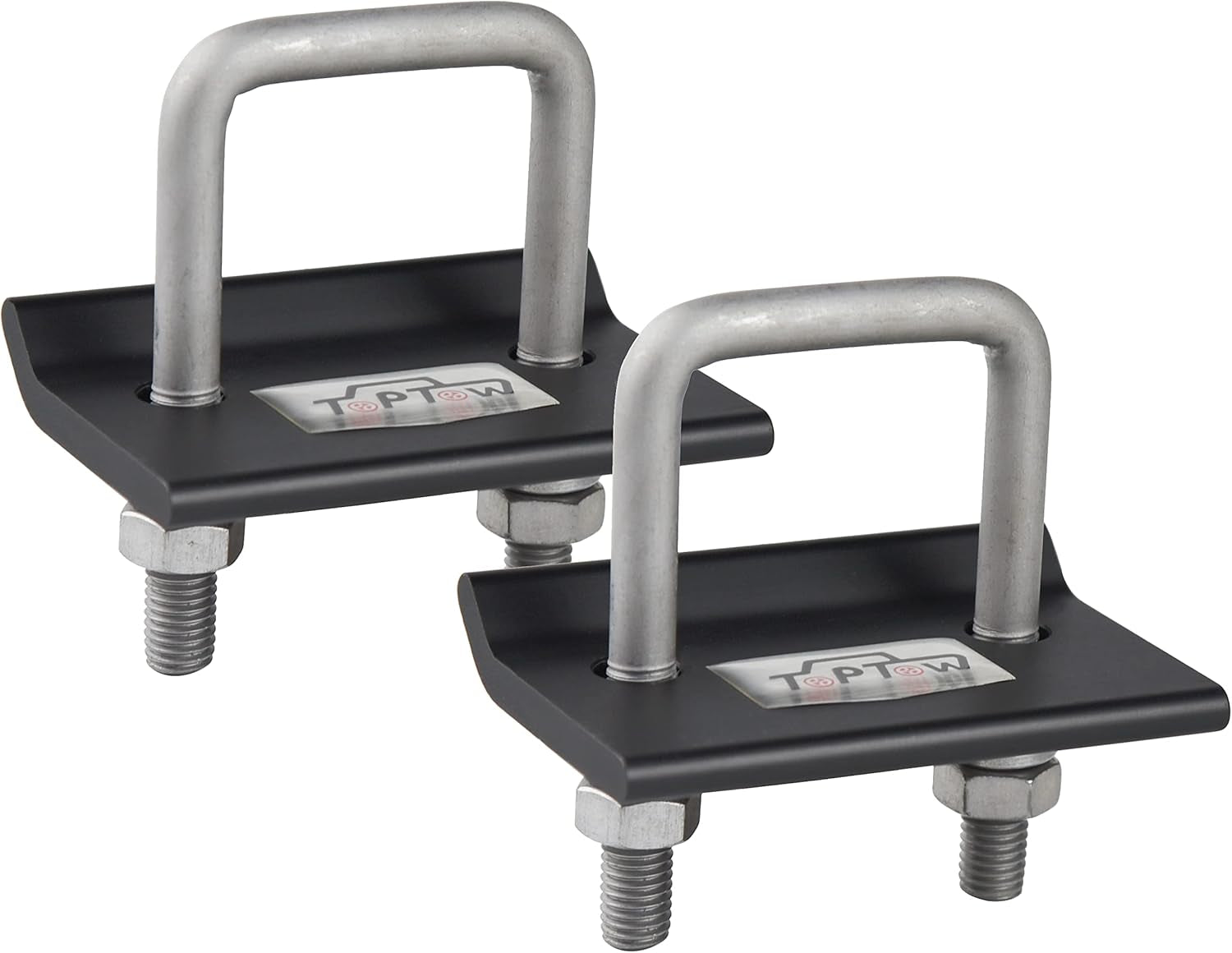 64707 Trailer Hitch Tightener anti Rattle Clamp for 1.25 Inch and 2 Inch Receiver Hitches, Black Aluminum Stabilizer Plate, 2 Packs