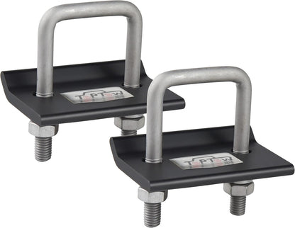 64707 Trailer Hitch Tightener anti Rattle Clamp for 1.25 Inch and 2 Inch Receiver Hitches, Black Aluminum Stabilizer Plate, 2 Packs