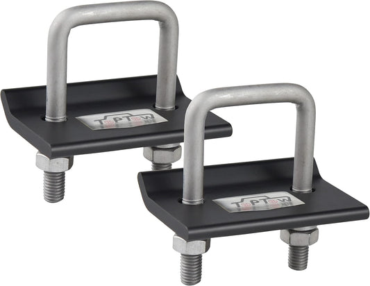64707 Trailer Hitch Tightener anti Rattle Clamp for 1.25 Inch and 2 Inch Receiver Hitches, Black Aluminum Stabilizer Plate, 2 Packs