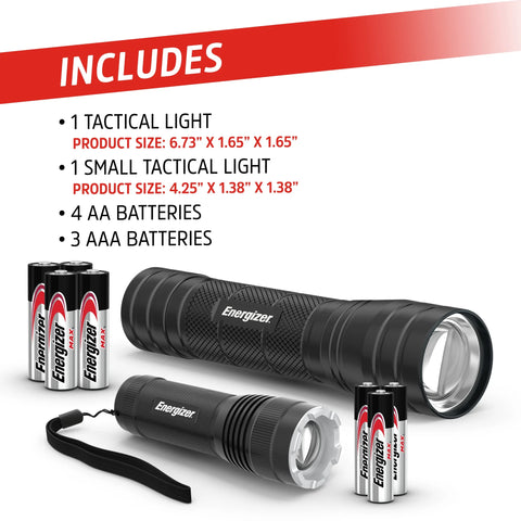 (4 Pack)  Tactical Camping Flashlight Combo Pack with  High Lumen Metal Flashlight (1,000 Lumens) and Compact  Tactical Camping Flashlight (300 Lumens)