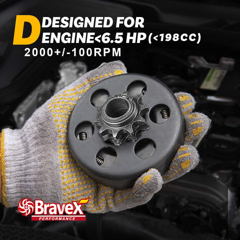 New Centrifugal Go Kart Clutch 3/4" Bore 10 Tooth 10T for #40/41/420 Chain 6.5HP - Upgrade