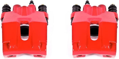 S4858 Rear Pair of High-Temp Red Powder Coated Calipers for 2004 2005 2006 2007 2008 2009 2010 2011 Ford F150 [6 Lug or 7 Lug] | 2006 2007 2008 Lincoln Mark LT