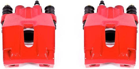 S4858 Rear Pair of High-Temp Red Powder Coated Calipers for 2004 2005 2006 2007 2008 2009 2010 2011 Ford F150 [6 Lug or 7 Lug] | 2006 2007 2008 Lincoln Mark LT