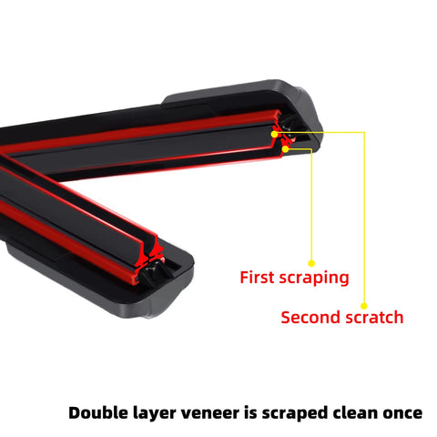 1PC Universal Double Rubber Strip J/U-Shaped Wiper Blade, Front Wiper Glass Cleaner Wiping Blade