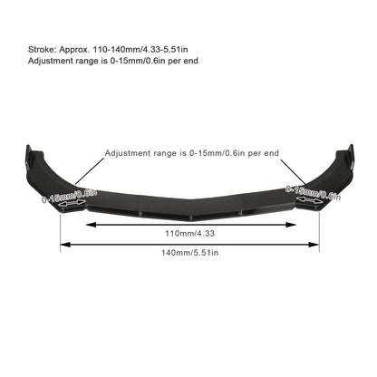 Universal Front Bumper Lip Spoiler Chin Body Kit Protection Auto Car Exterior Aerodynamic Parts