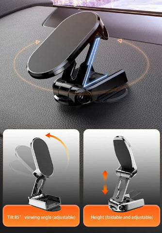 1-Pack Universal Magnetic Car Mount Stand-Foldable 360 Rotation Dashboard Phone Holder TIKA