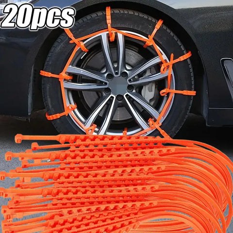 10/20Pcs Car Wheels Tire Snow Chains anti Slip Nylon Winter Car Snow Chains Outdoor Snow Tire Emergency Anti-Skid Tyre Chains