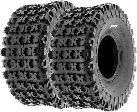 21X7-10 Front & 20X10-9 Rear ATV UTV Knobby Sport Tires,6 PR Tubeless A027, Set of 4