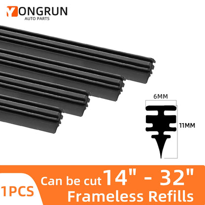 Car Windshield Rubber Strip Wiper 6Mm Car Wiper Blade 14 "16" 17 "18" 19 "20" 21 "22" 24 "26" 28 "30" 32 "Wiper Accessories ﻿