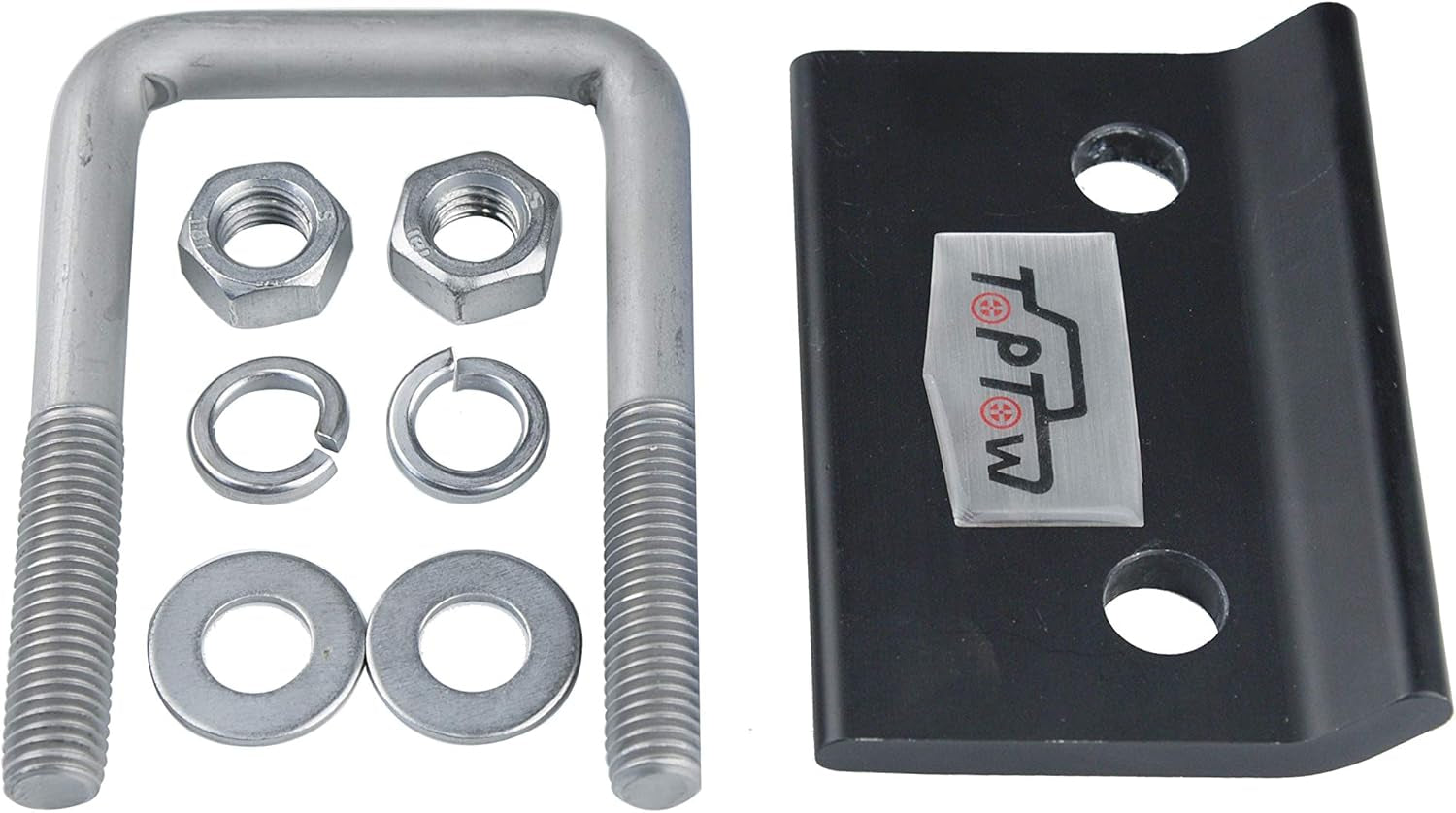 64707 Trailer Hitch Tightener anti Rattle Clamp for 1.25 Inch and 2 Inch Receiver Hitches, Black Aluminum Stabilizer Plate, 2 Packs