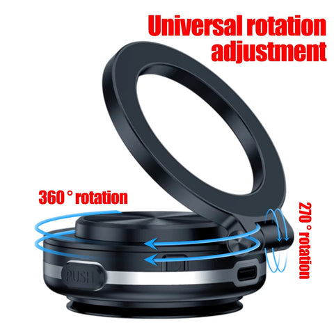 Vacuum Adsorption Car Phone Holder 360° Rotate Universal Mobile Phone Bracket Suction Cup Folding Adjustable Magnetic Adsorption