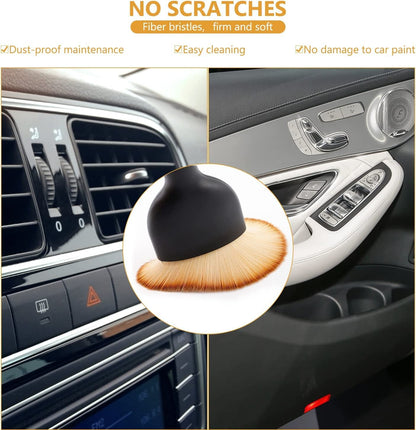 Car Brush, Car Interior Cleaning Tool, Car Cleaning Brush Dust Collectors, Curved Design Dirt Dust Clean Brushes, Engine Compartment and Dashboard(2 PCS)