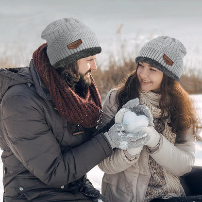 Winter Beanie Hats Scarf Gloves Set Thick Warm Slouchy Beanies Hat Knit Skull Cap Neck Warmer for Men Women
