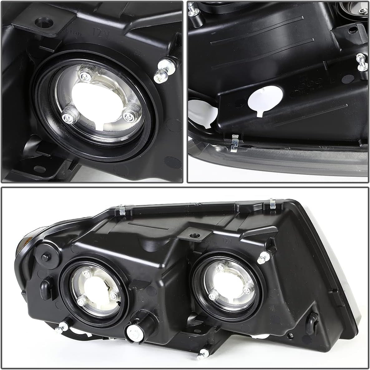 HL-OH-JGC99-CH-AM Chrome Amber Headlights Assembly Replacement Compatible with 99-04 Jeep Grand Cherokee