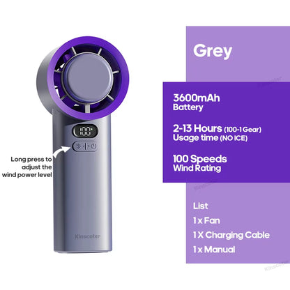 Portable Handheld Turbo Fan 100 Wind Speeds Adjustable Mini Personal Fan Battery Operated Electric Eyelash Fan