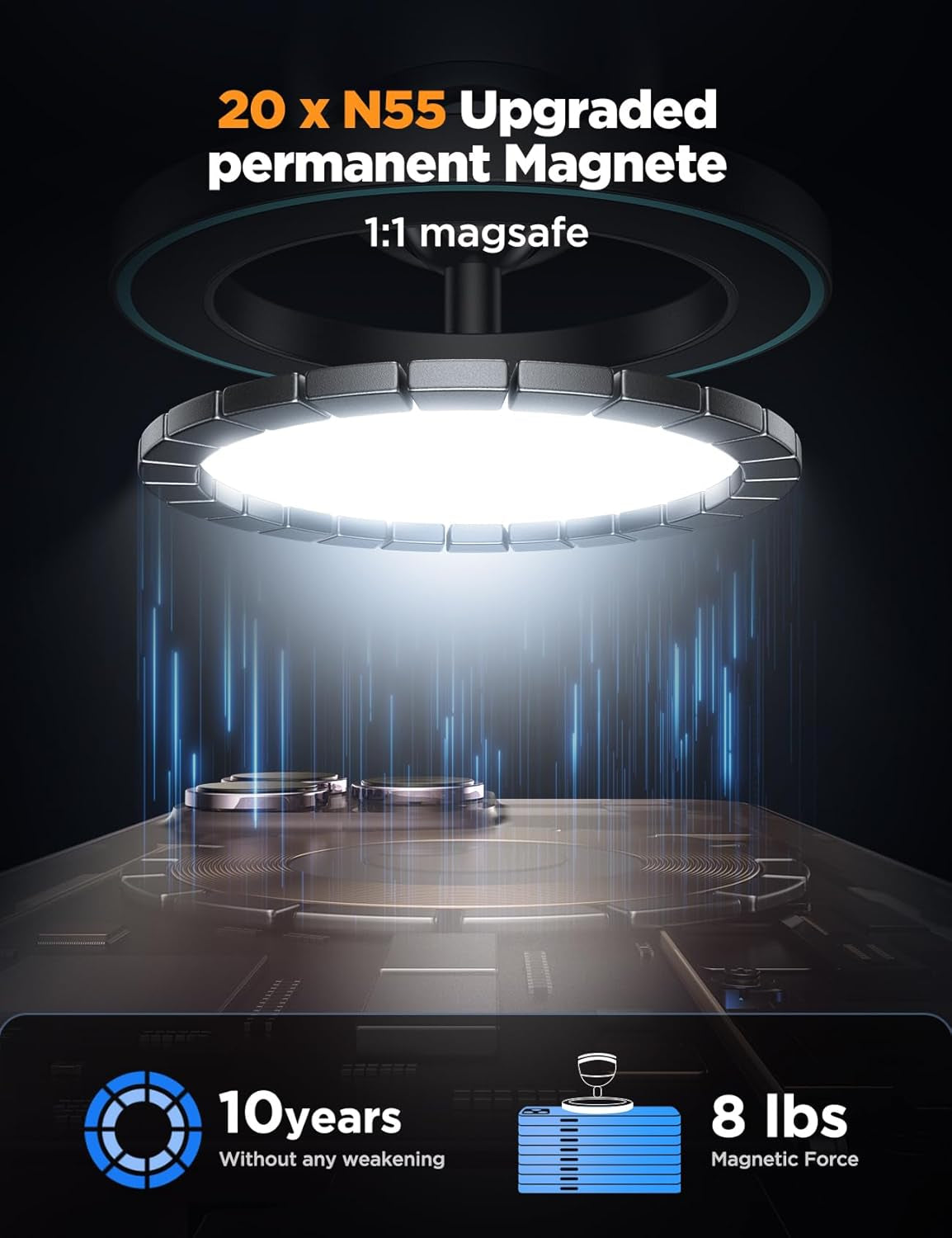 for Magsafe Car Mount, All-Metal Magnetic Phone Holder for Car, [Stronger Magnet] Car Magnet Phone Mount for Dash, Fit for Iphone 16 15 14 13 12