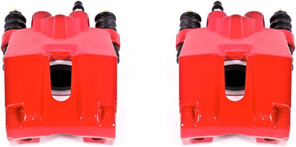 S4858 Rear Pair of High-Temp Red Powder Coated Calipers for 2004 2005 2006 2007 2008 2009 2010 2011 Ford F150 [6 Lug or 7 Lug] | 2006 2007 2008 Lincoln Mark LT