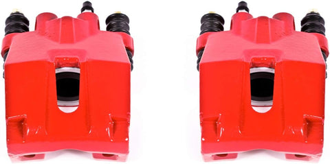 S4858 Rear Pair of High-Temp Red Powder Coated Calipers for 2004 2005 2006 2007 2008 2009 2010 2011 Ford F150 [6 Lug or 7 Lug] | 2006 2007 2008 Lincoln Mark LT