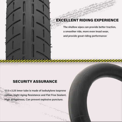 12 1/2 X2 1/4 Tire and Tube Set, 12.5 X 2.25 Bike Tire Compatible for Razor Pocket Mod Dirt Bike Currie Schwinn GT IZIP Ezip MX125 Dirt Rocket, Replacement Kids Bike Tires 12.5 X 2.25