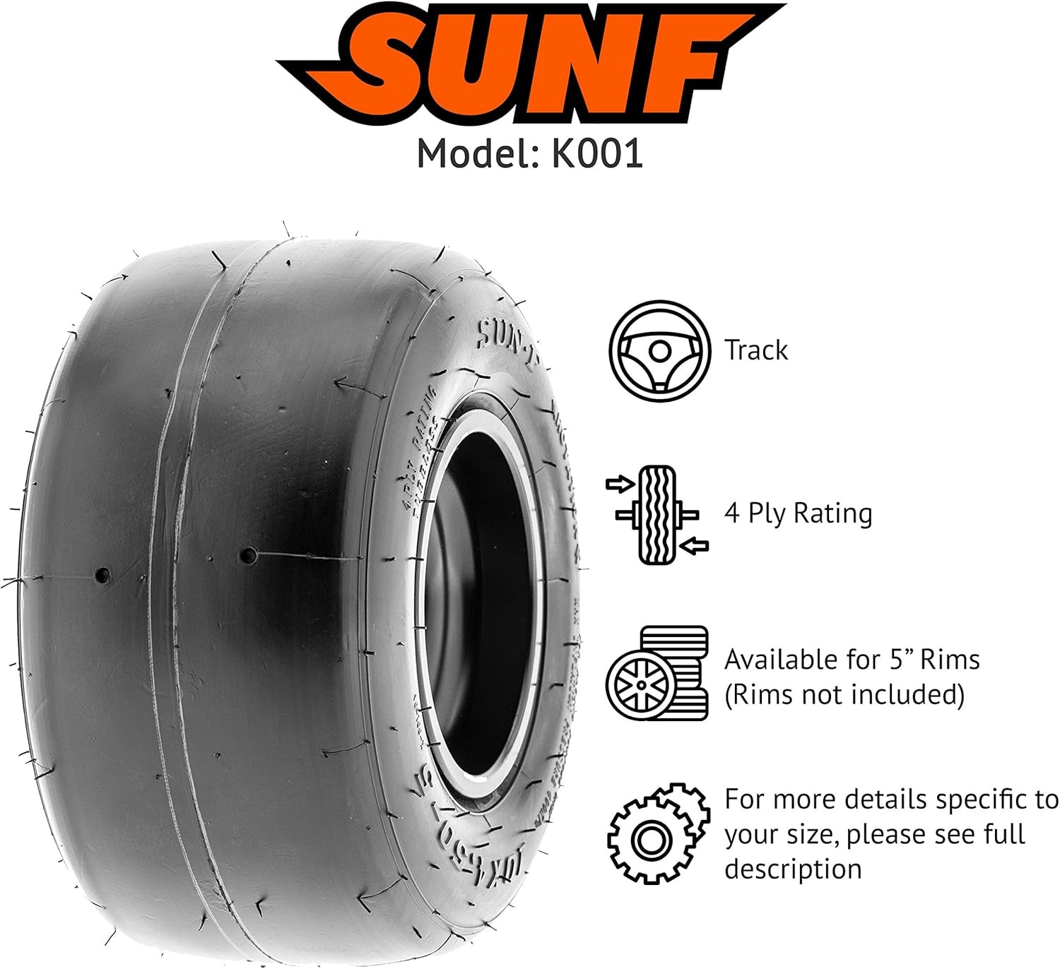 11X7.10-5 11X7.10X5 Race Go Kart Tire 4 PR Tubeless - K001