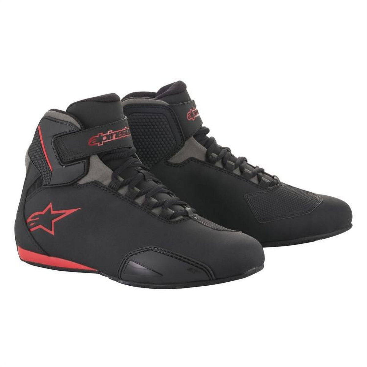Men'S Sektor Vented Street Motorcycle Shoe, Black/Gray/Red, 10.5