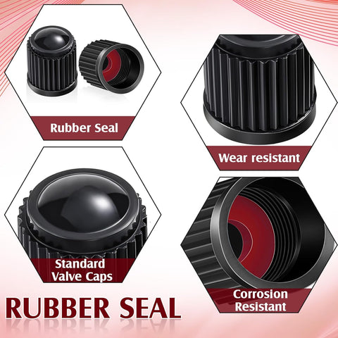 20 Pcck Tire Valve Team Caps Car Tire Caps Plastic Universal Black Stem Covers for Bike Bicycle Cars Suv Trucks Motorcycles
