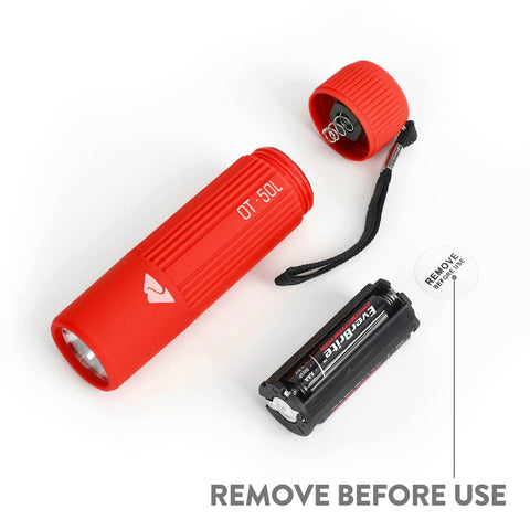 (12 Pack)  Single Mini LED Flashlight, 50 Lumens, Handheld, 3 AAA Batteries, Red