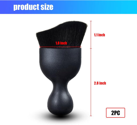 2 PCS Car Detailing Brush, Automotive Interior Cleaning Brush Air Conditioner Brush, Curved Surface Design Soft Bristle Dirt Dust Cleaning Tool, Universal Car Interior Dust Brush (Black)