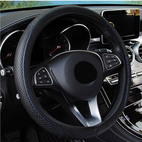 Automobile Universal Steering Wheel Cover Non-Slip Car Steering Wheel Cover Non-Slip Embossed Leather Car-Styling
