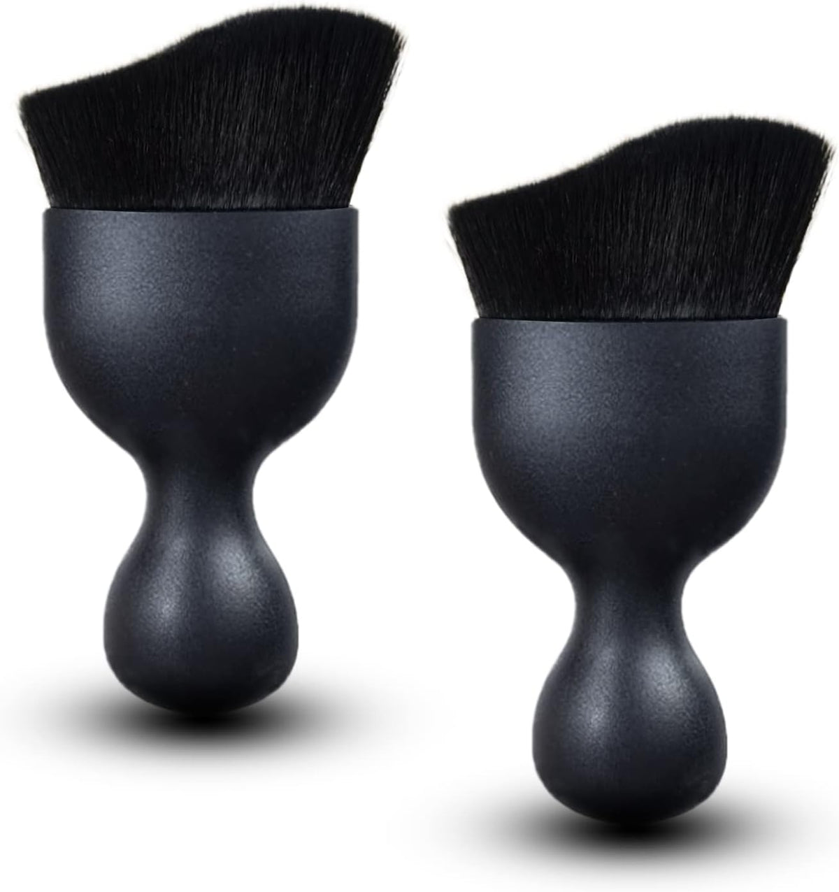 2 PCS Car Detailing Brush, Automotive Interior Cleaning Brush Air Conditioner Brush, Curved Surface Design Soft Bristle Dirt Dust Cleaning Tool, Universal Car Interior Dust Brush (Black)