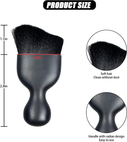 2 PCS Automotive Cleaning Brushes - Soft Bristles, Curved Design for Air Vents, Dashboards, Engines, Computers - Perfect for Car Interior Detailing (Black), GU33