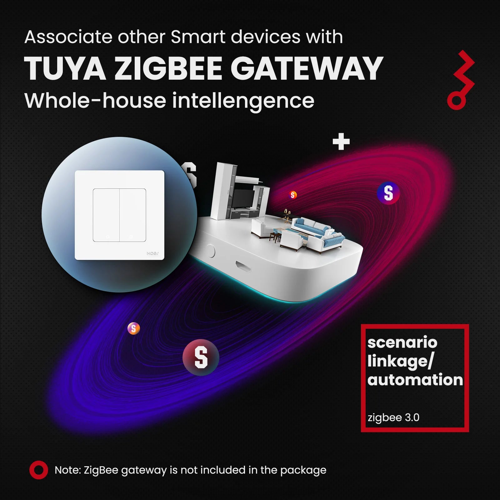 New Star Ring Tuya Smart Zigbee3.0 Push Button Switch/Scene Switch Smart Life APP Remote Control Work with Alexa Google