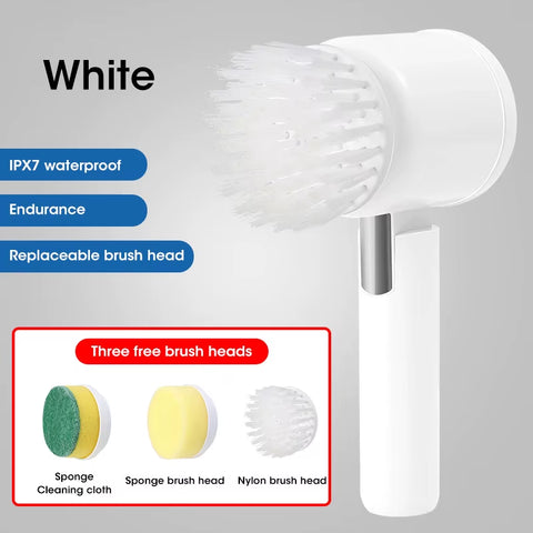 Electric Spin Scrubber, Bathroom Cordless Cleaning Brush Power Scrubber with 5 Replaceable Brush Heads, Electric Cleaning Brush