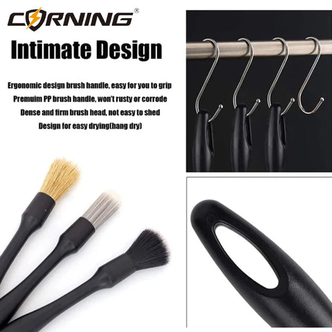 6Pcs Wheel Brush Automotive Detailing Cleaning Kit Vehicle Car Microfiber Cloth Towel Accesories Goods Tire Wash Maintenance