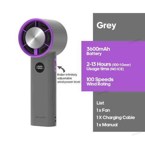 Portable Handheld Turbo Fan 100 Wind Speeds Adjustable Mini Personal Fan Battery Operated Electric Eyelash Fan