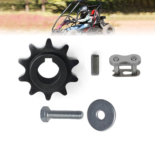 40/41/420 Chain Sprocket 10 Tooth 5/8'' Bore 3/16'' Keyway for Coleman Kt196,Hammerhead Mudhead 80T, Go Kart Sprocket 30 Series Torque Converters (With Mounting Bolt and Washer)