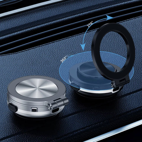 Vacuum Adsorption Car Phone Holder 360° Rotate Universal Mobile Phone Bracket Suction Cup Folding Adjustable Magnetic Adsorption
