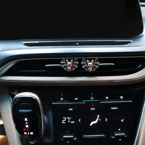 Bat Air Vent Clip Car Air Freshener 2Pcs Black Vampire Bat Car Air Fresheners Vent Clips Gothic Vent Clip Car Accessories Gift for Girlfriends Boyfriend Refillable Car Diffuser