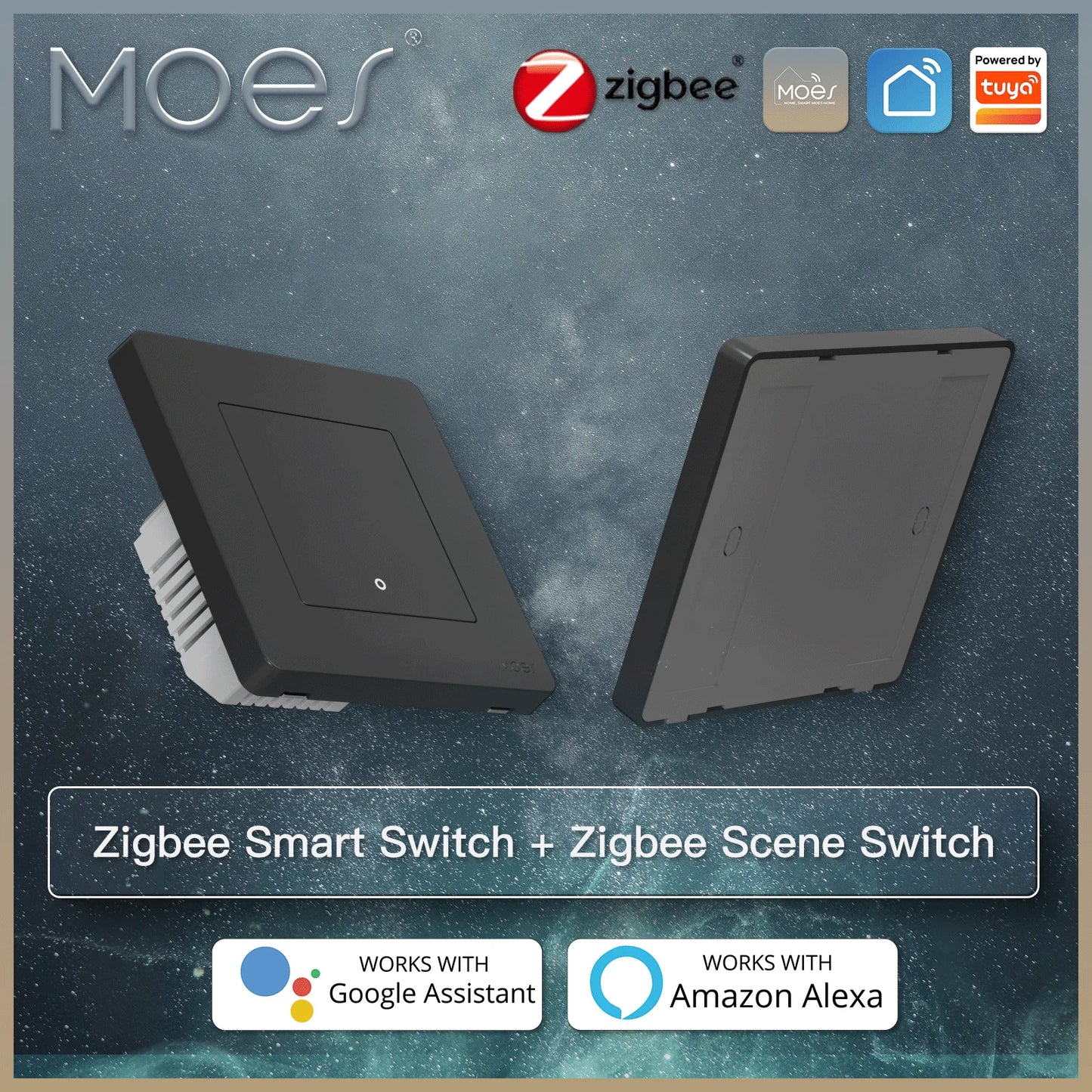 New Star Ring Tuya Smart Zigbee3.0 Push Button Switch/Scene Switch Smart Life APP Remote Control Work with Alexa Google