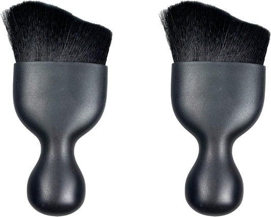 2 PCS Automotive Cleaning Brushes - Soft Bristles, Curved Design for Air Vents, Dashboards, Engines, Computers - Perfect for Car Interior Detailing (Black), GU33