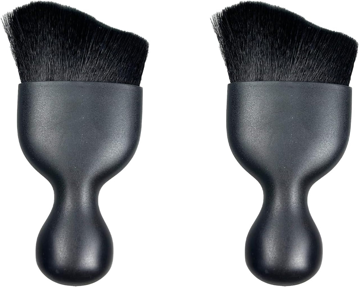 2 PCS Automotive Cleaning Brushes - Soft Bristles, Curved Design for Air Vents, Dashboards, Engines, Computers - Perfect for Car Interior Detailing (Black), GU33