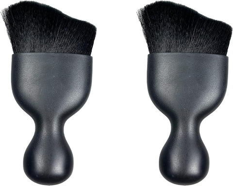 2 PCS Automotive Cleaning Brushes - Soft Bristles, Curved Design for Air Vents, Dashboards, Engines, Computers - Perfect for Car Interior Detailing (Black), GU33