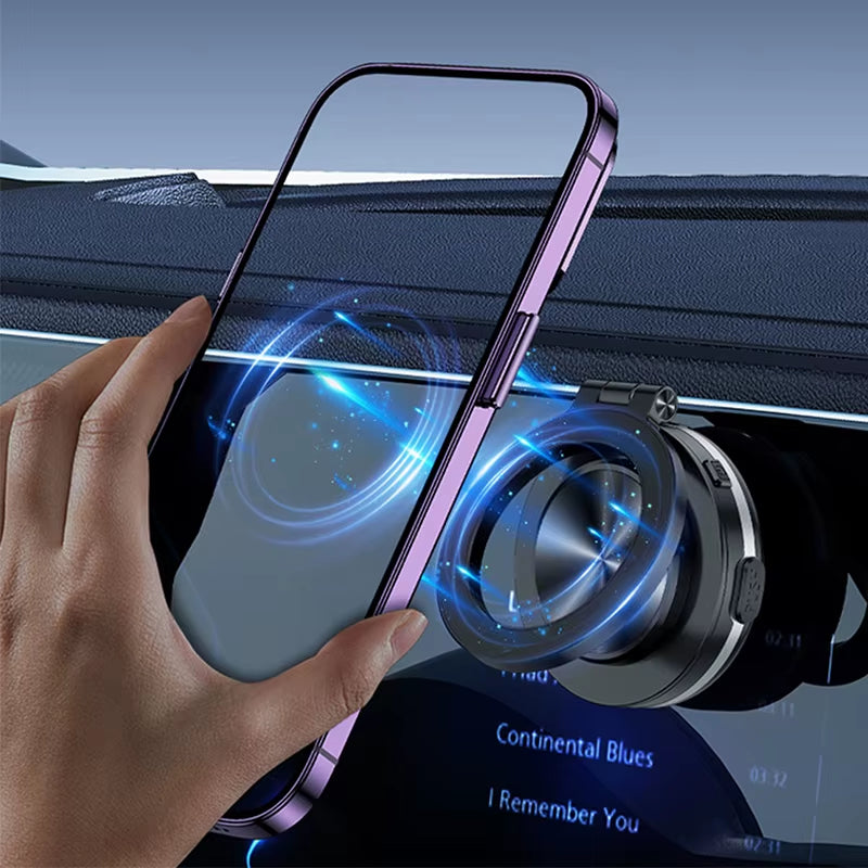 Vacuum Adsorption Car Phone Holder 360° Rotate Universal Mobile Phone Bracket Suction Cup Folding Adjustable Magnetic Adsorption